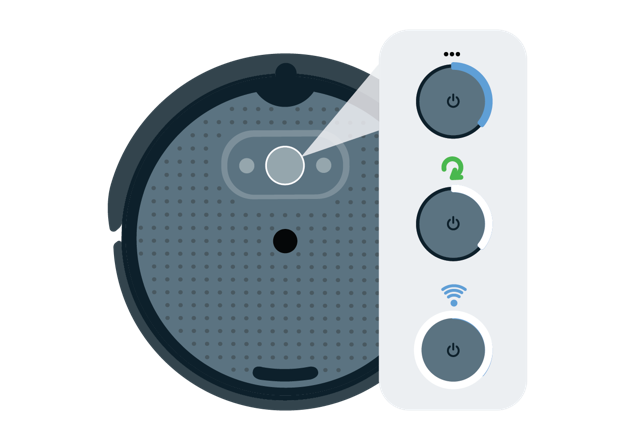 An illustration of the robot's light ring sequence for a successful connection